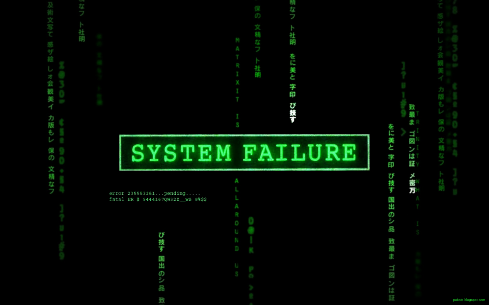 System Failure Green Hackers Wallpaper With Matrix Background