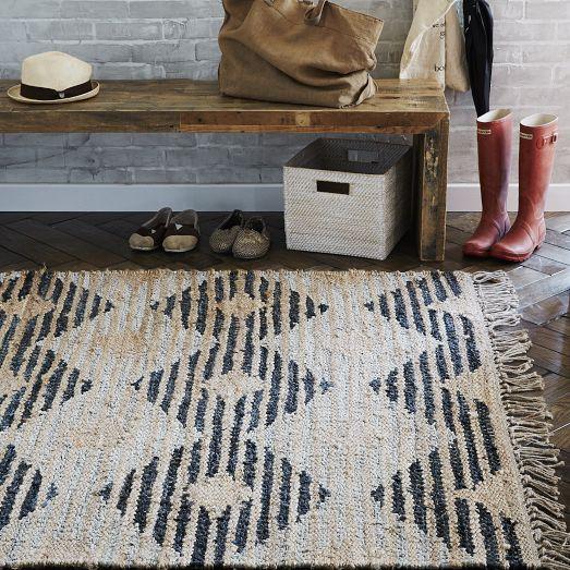 Leather Jute Rug West Elm   recycled leather rug recycled leather