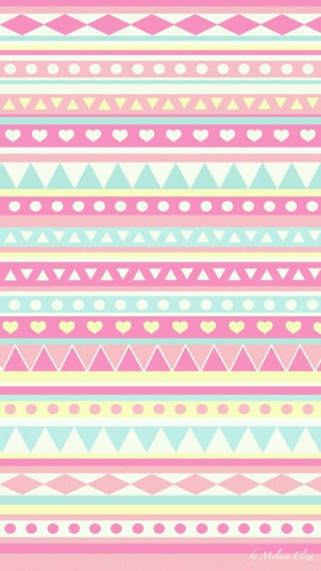 Super Cute Girly Blue Pink Yellow Aztec Prints Wallpaper More