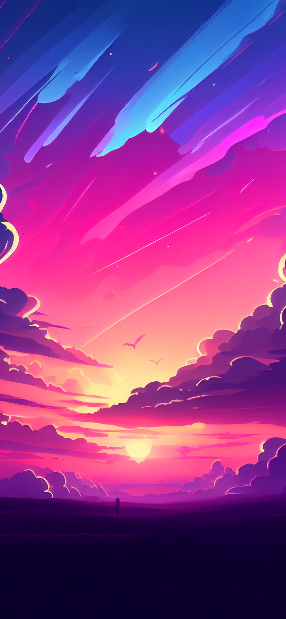 Clouds Sunset Hot Pink Wallpaper Aesthetic