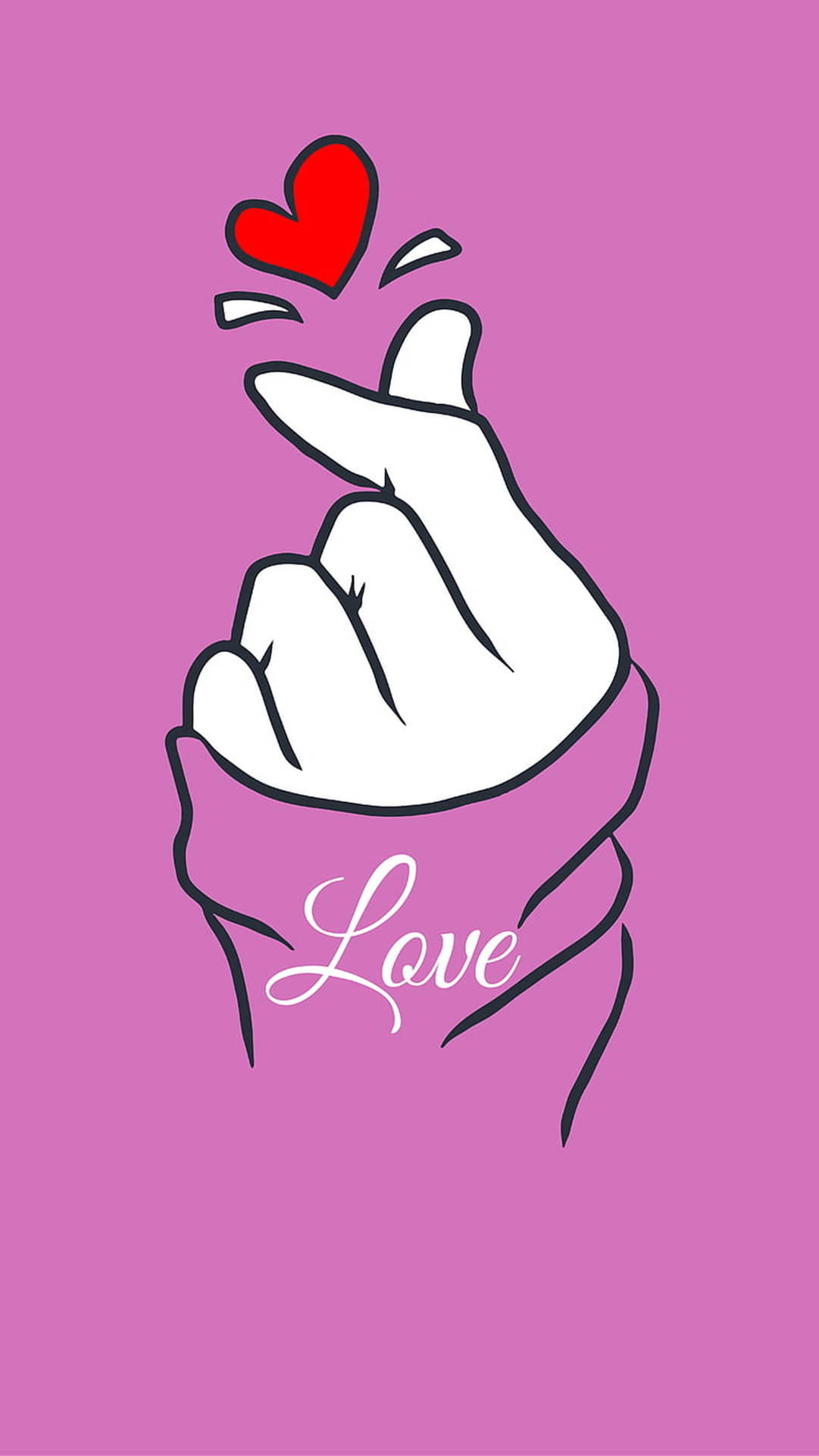 Korean Finger Heart Wallpaper