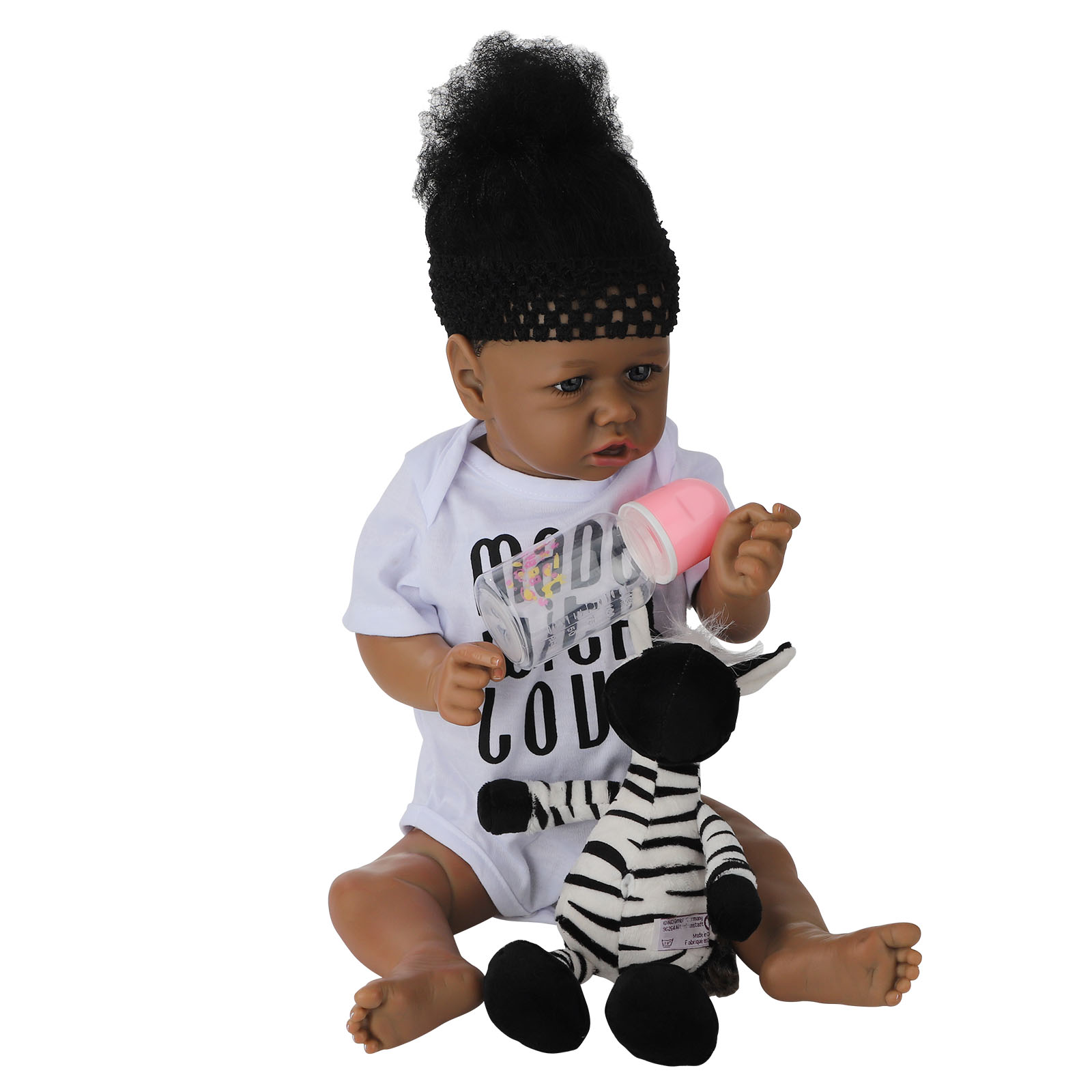 22inch Black Reborn Newborn Baby Dolls Full Body Silicone