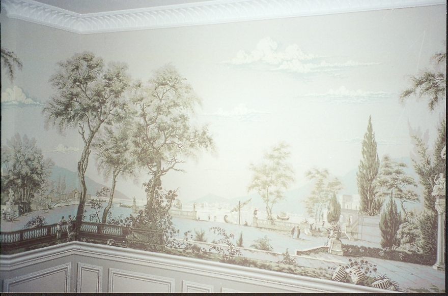 Zuber Et Cie Hand Blocked Borders Background Balustrade Niveaux