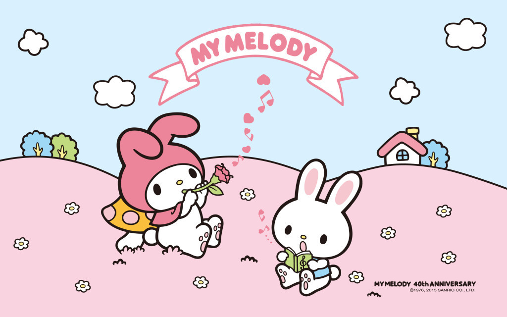 Cute Wallpaper My Melody Pink Blue Music Background A Super