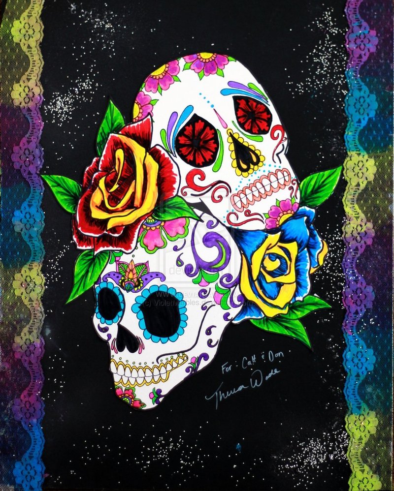 Related To Day Of The Dead Sugar Skull Wallpaper Black Gold