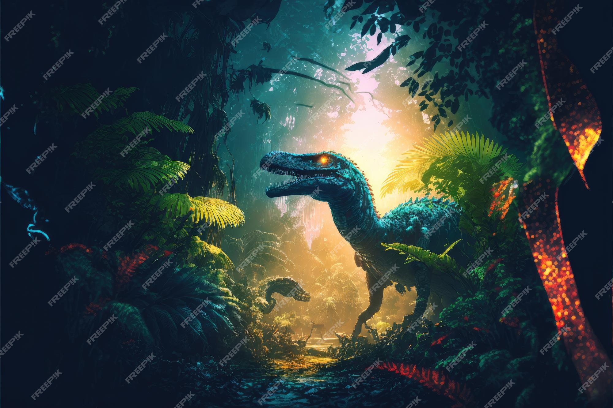 Premium Photo Fantasy In Dinosaur Or Predator The Deep Jungle