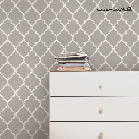 Moroccan Grey Peel Stick Fabric Wallpaper By Accentuwall On
