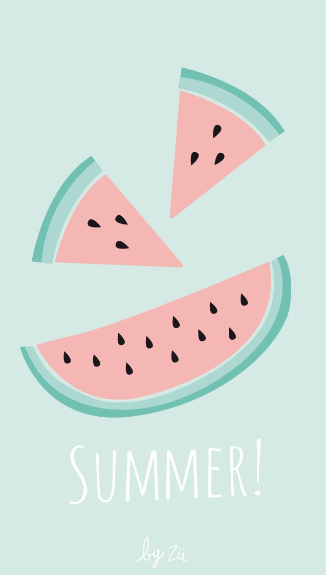 Happy Summer Fruits iPhone Wallpaper PanPins Kartun Semangka 637x1122