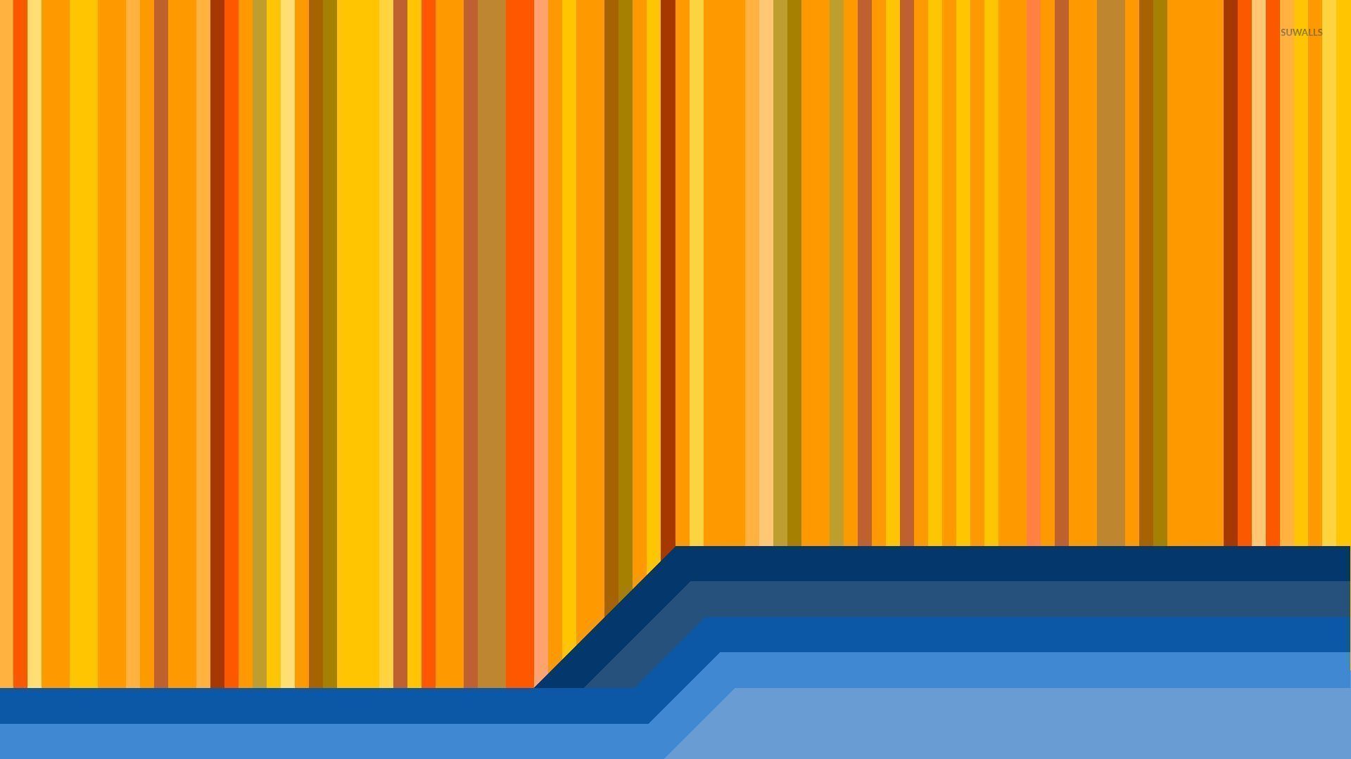 Yellow And Blue Stripes Wallpaper Vector