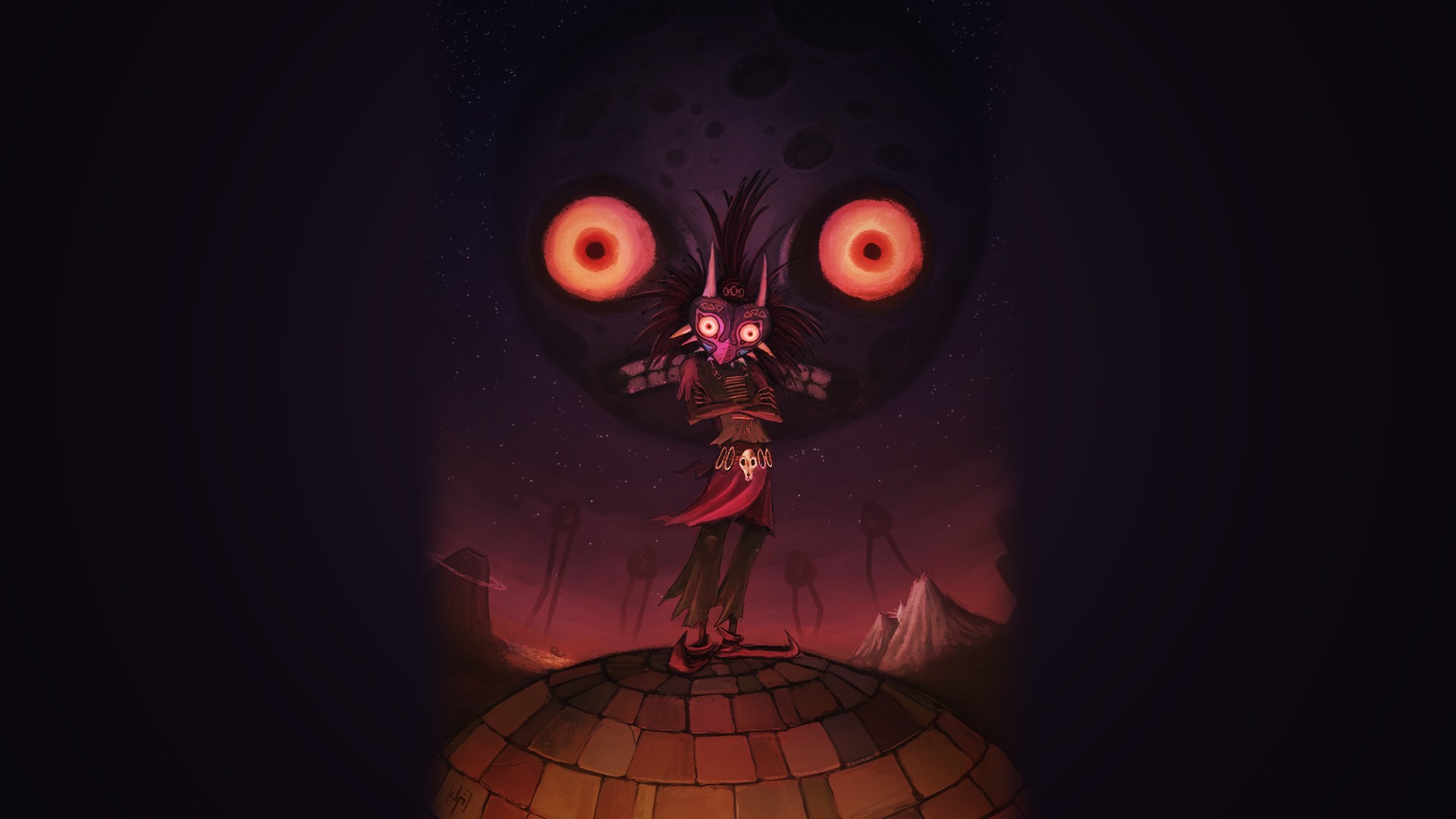 Zelda Majora S Mask Skull Kid Fantasy Wallpaper Background