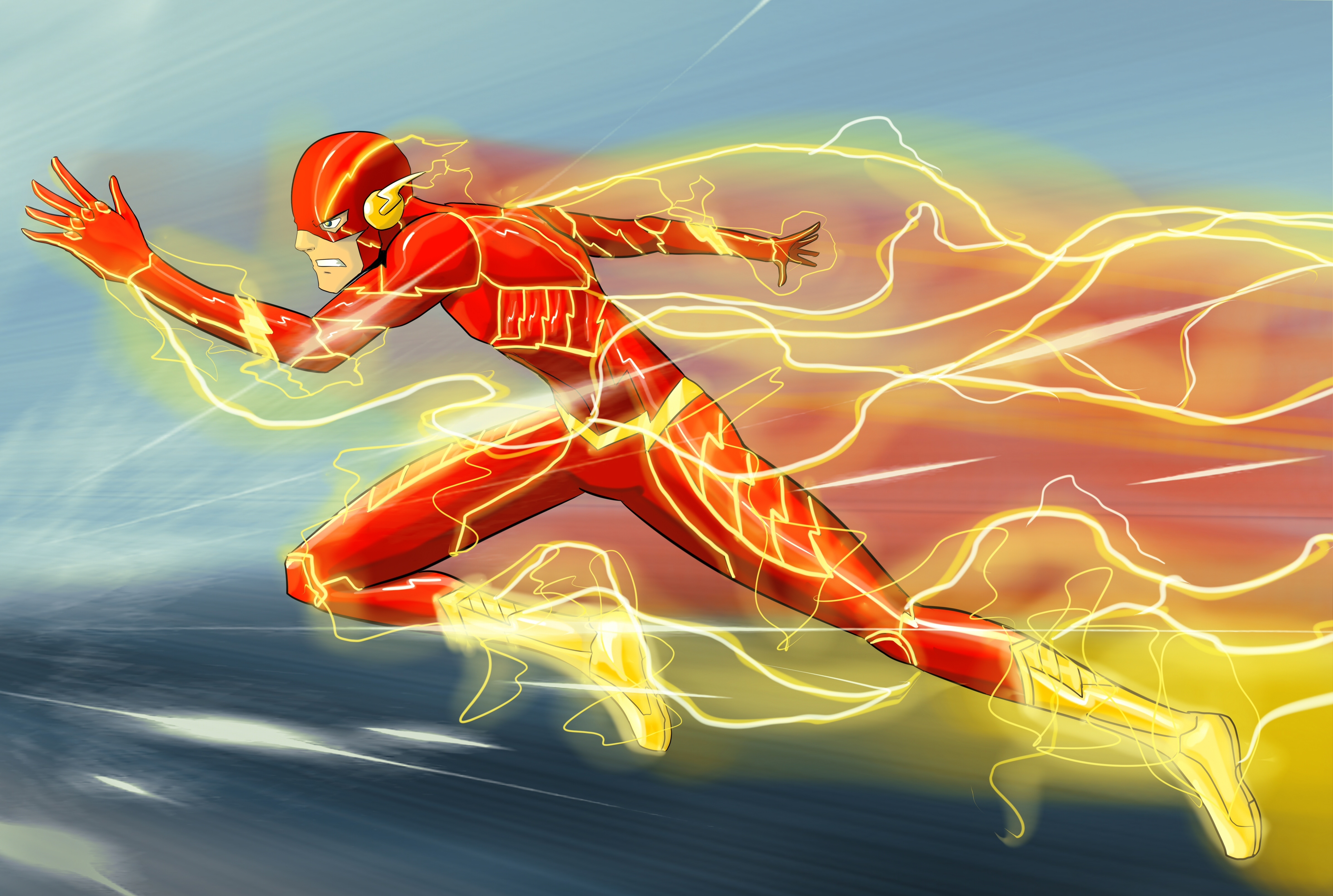 Wallpaper Flash Dc Ics Art Speed Fantasy
