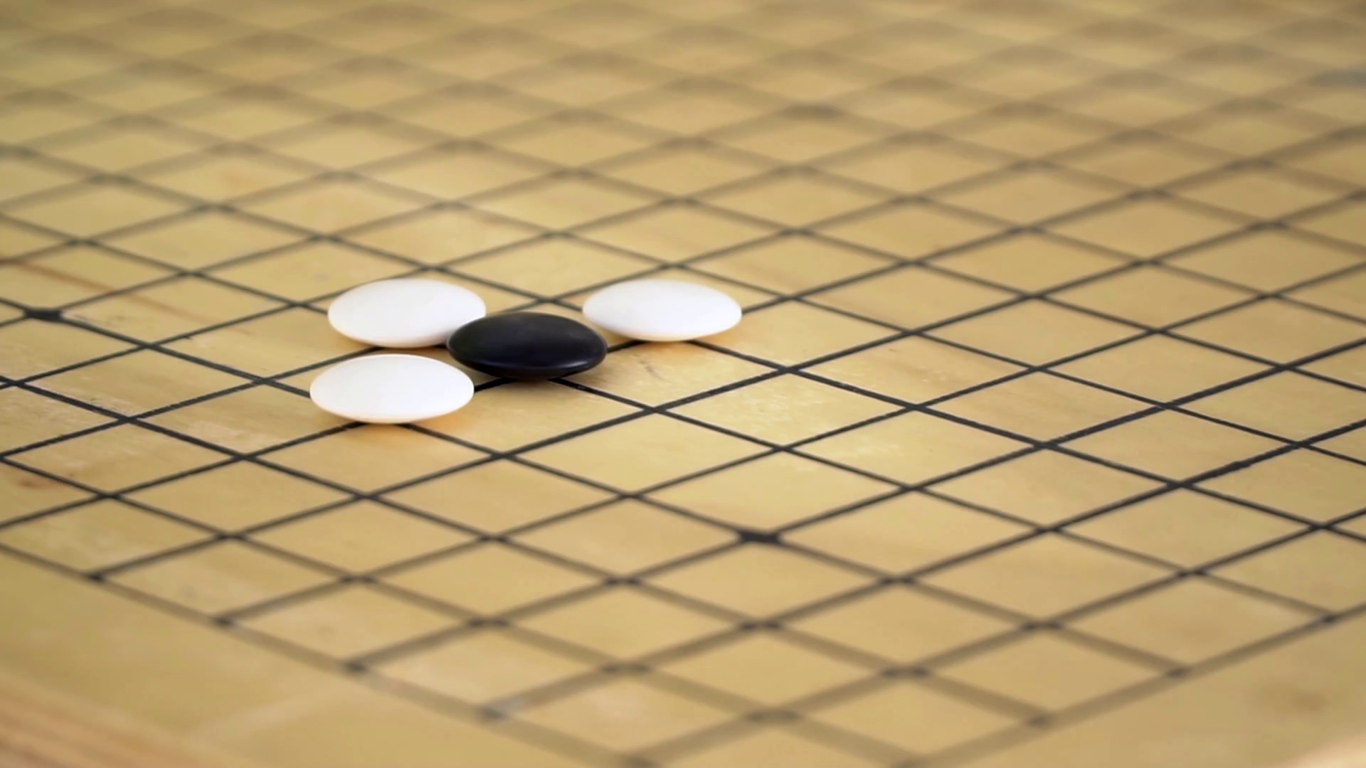 Chinese Go Game Weiqi Playing Slow Motion Atari Position Stock