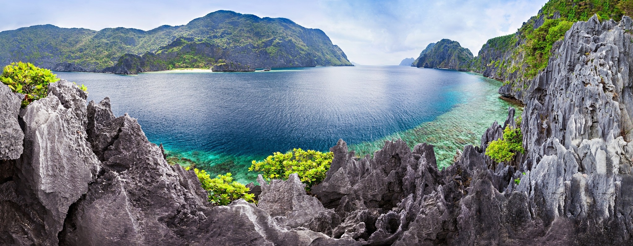 Photography Nature Landscape Panorama Hills Island Sea Lagoon Wallpaper
