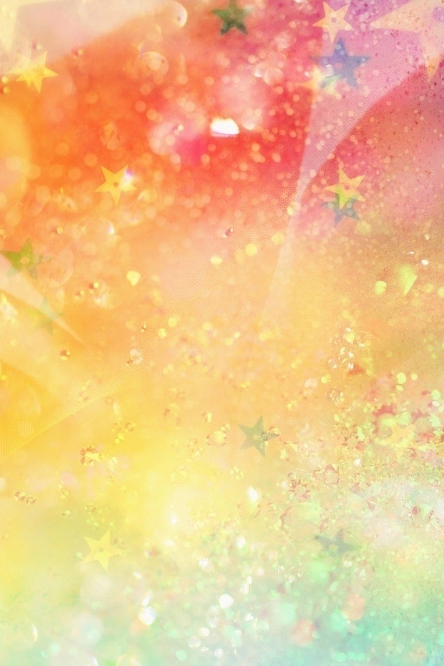 Multi Colored Glow Stars iPhone HD Wallpaper