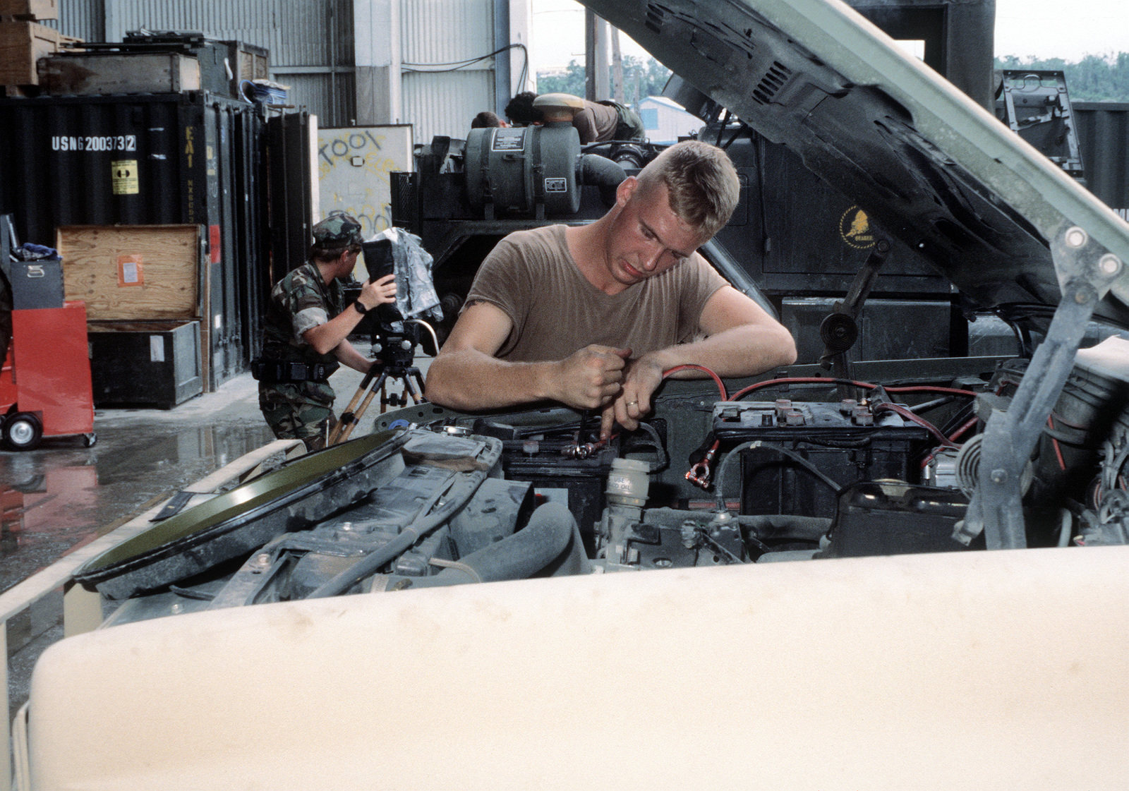 🔥 Free download A Seabee performs preventive maintenance on a truck ...