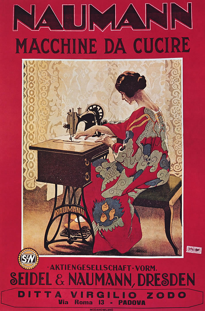 Naumann Sewing Machines Vintage European Fine Art Posters