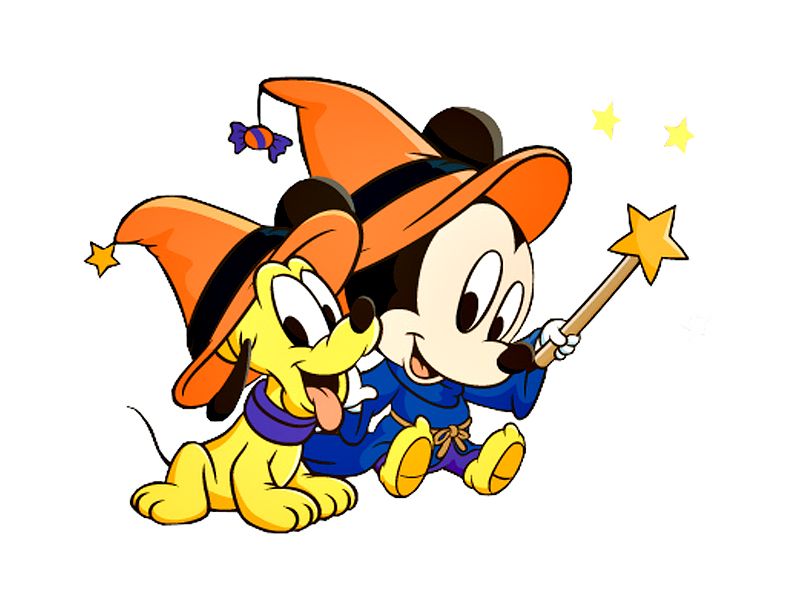 Baby Mickey And Pluto Halloween Wallpaper