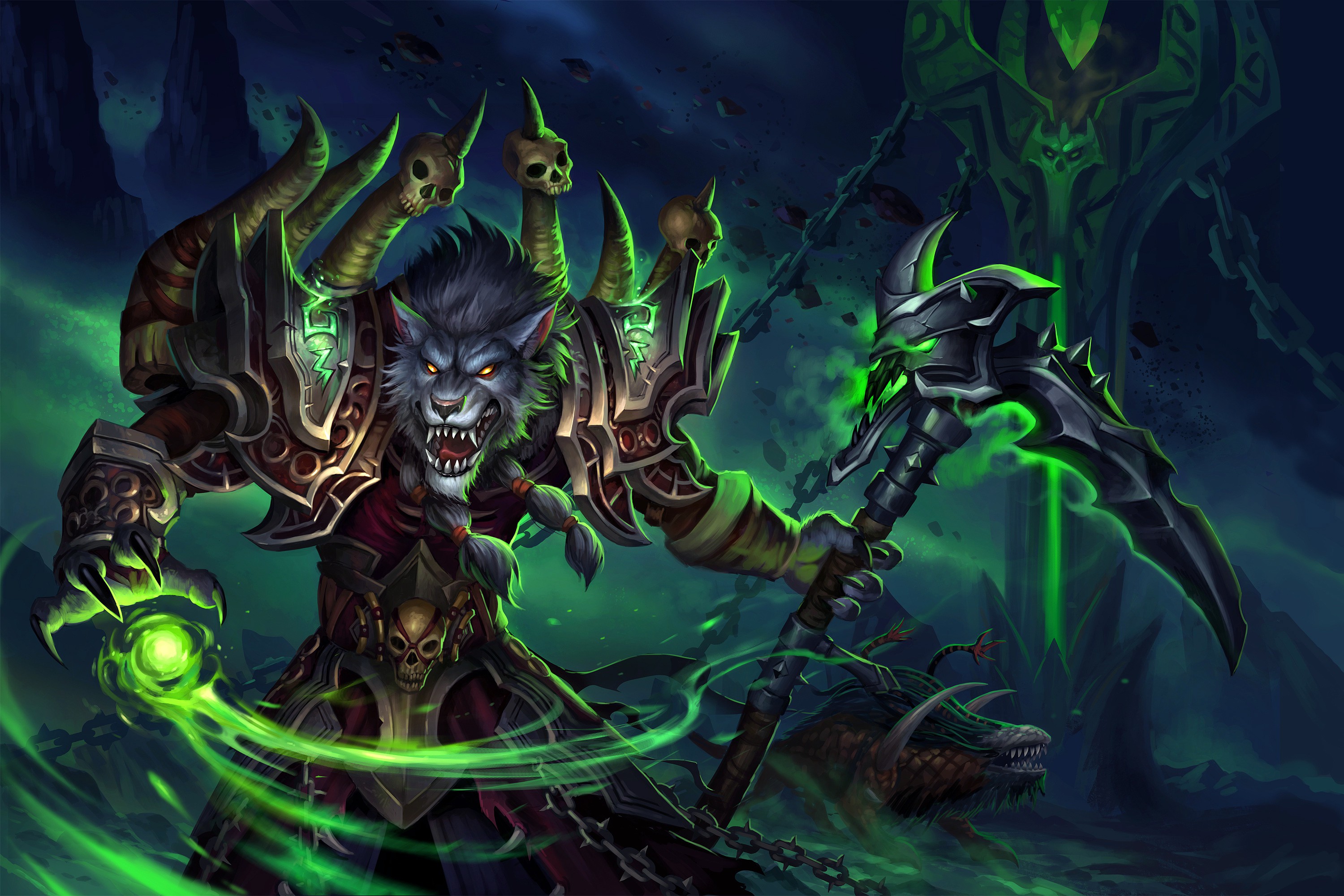 World Of Warcraft Worgen Warlock Game New HD Wallpaper