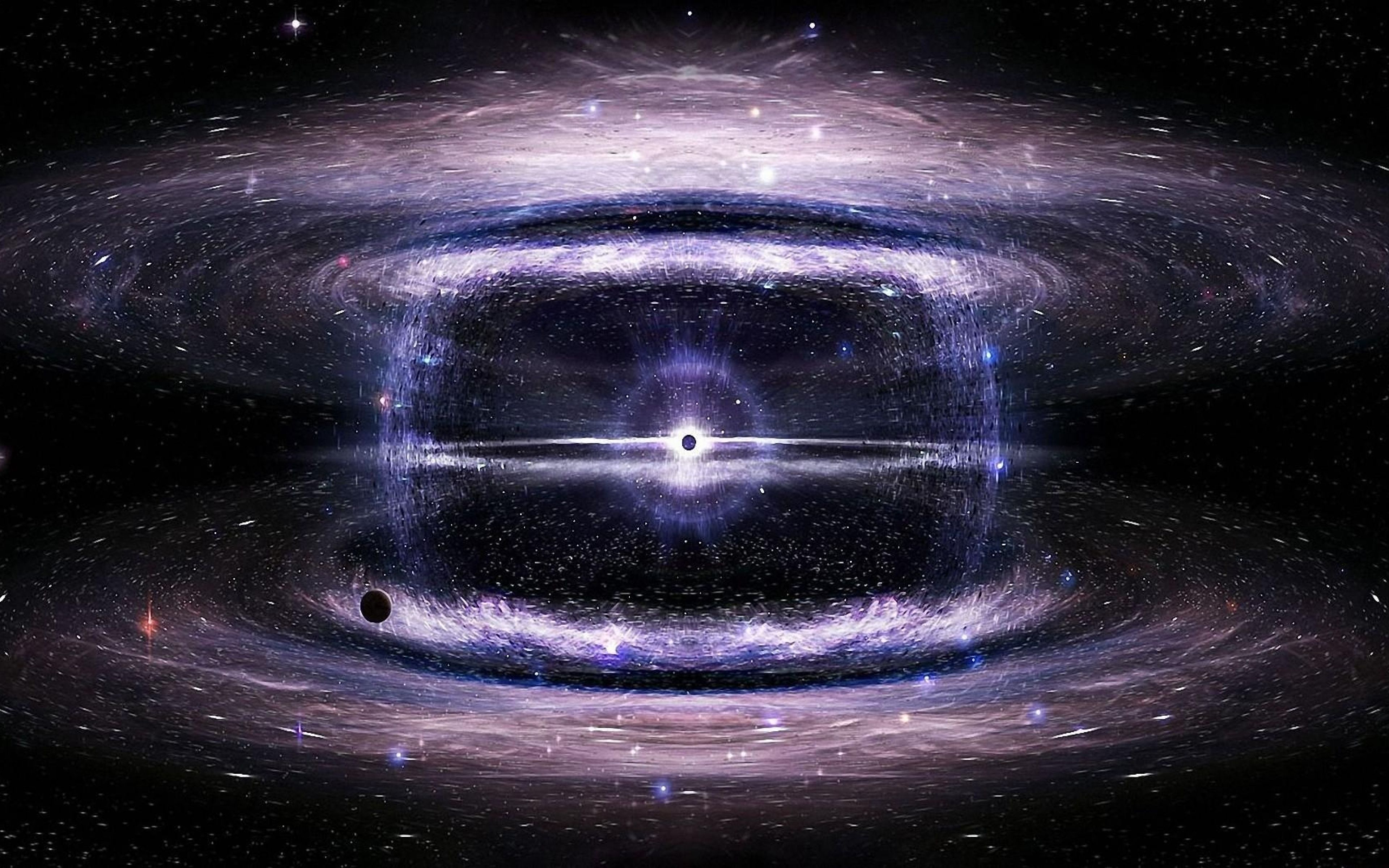 Wallpaper Black Hole Space Stars Circles