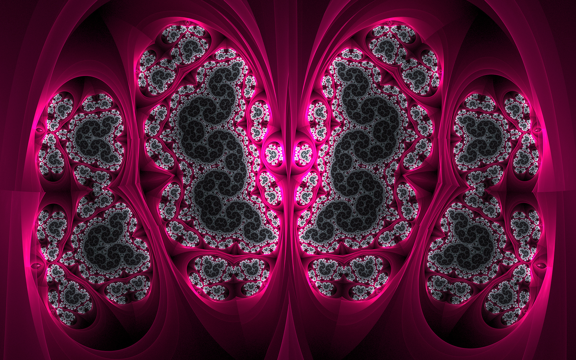 Pink Fractal Shapes Wallpaper