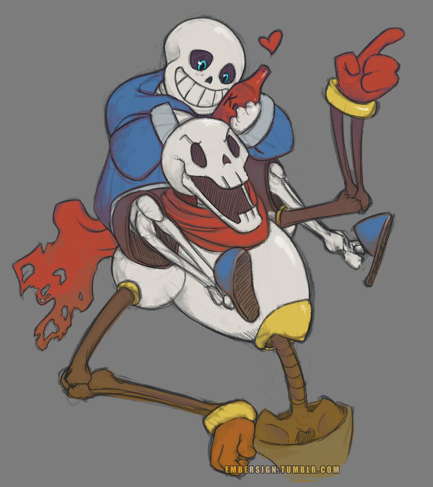 Papyrus And Sans By Crewofthebloodydawn