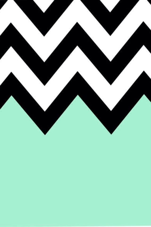 Iphone Wallpapers Iphone Backgrounds Pattern Mint Chevron Pretty 640x960