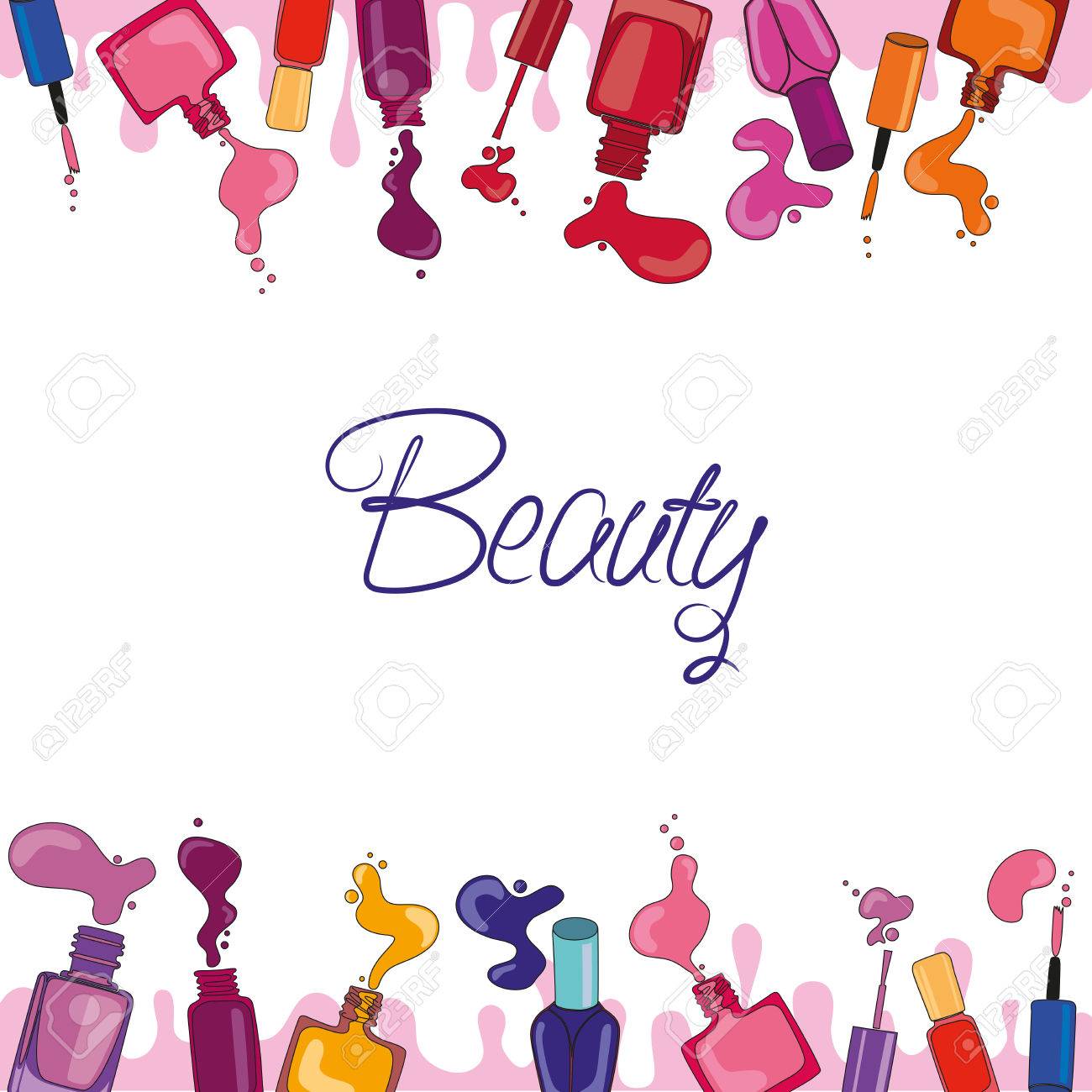 Vector Background With Nail Polish Fashion Perfect
