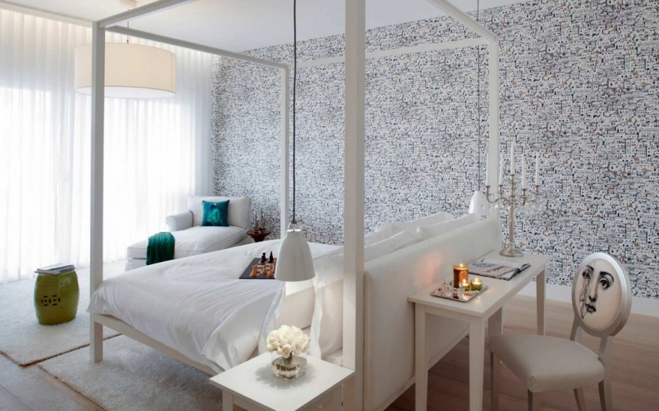 By Yoo Beautiful Teen Bedroom Design With Ornamental Wallpaper