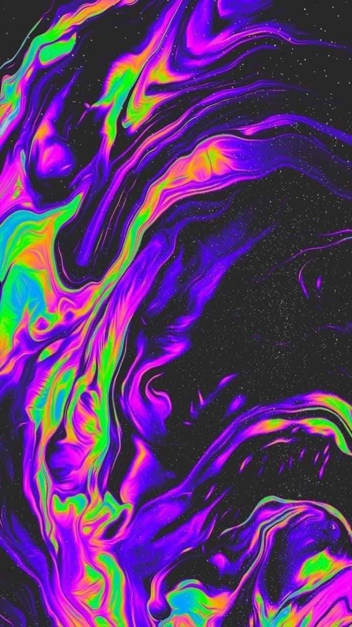 Neon Green And Purple Wallpaper