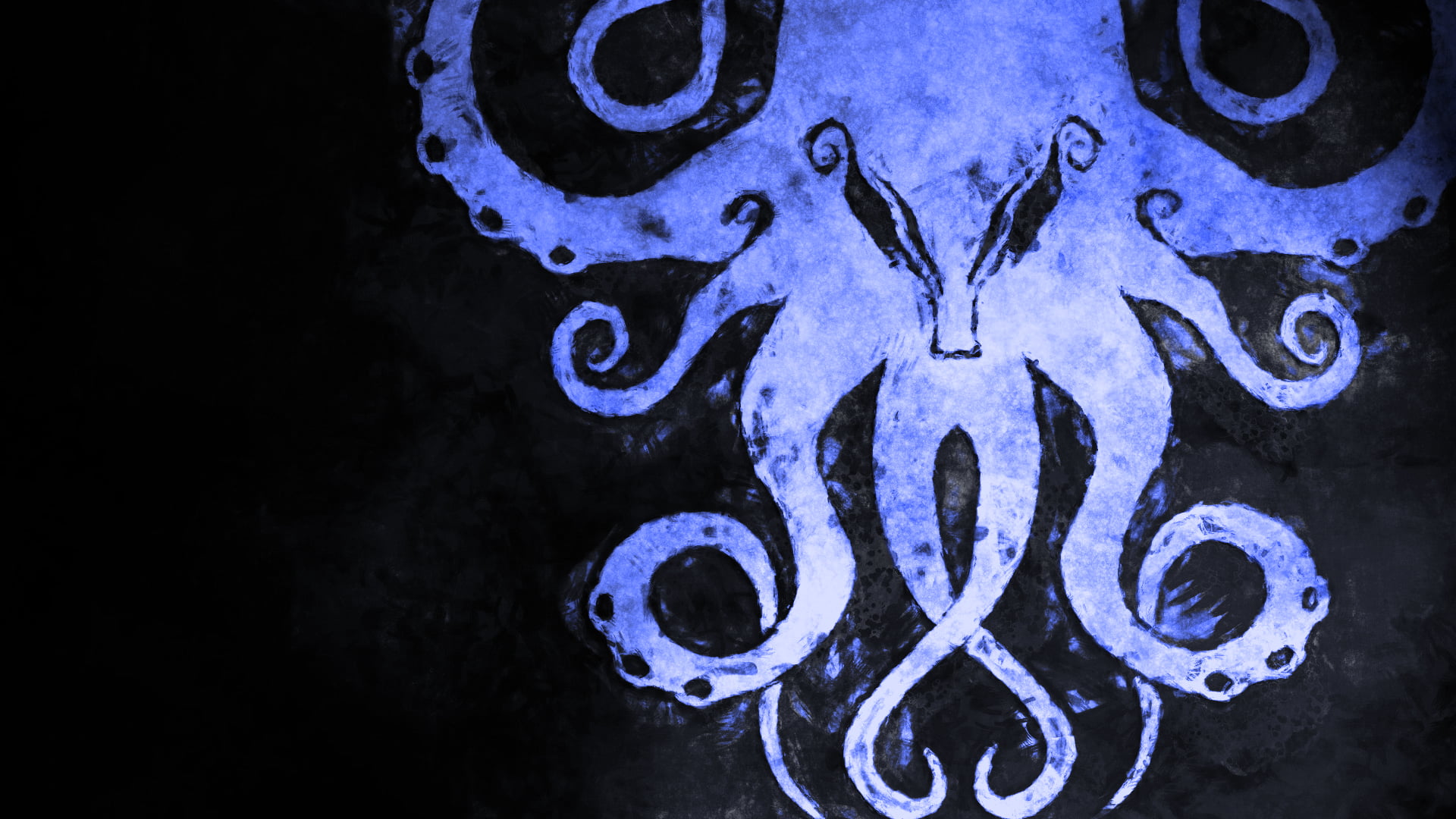Blue Octopus Animated Illustration Cthulhu Tentacles Creature