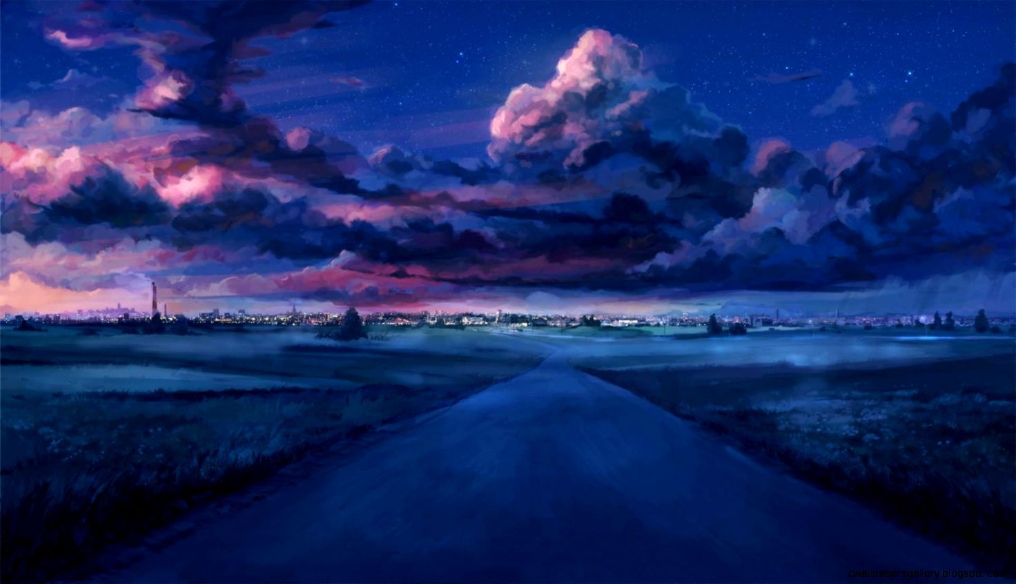 Anime Night Sky Wallpaper