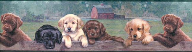 Lab Puppies Wallpaper Border