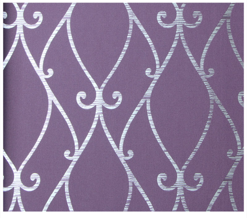Purple Modern European Design Flocked Home Decor Wallpaper