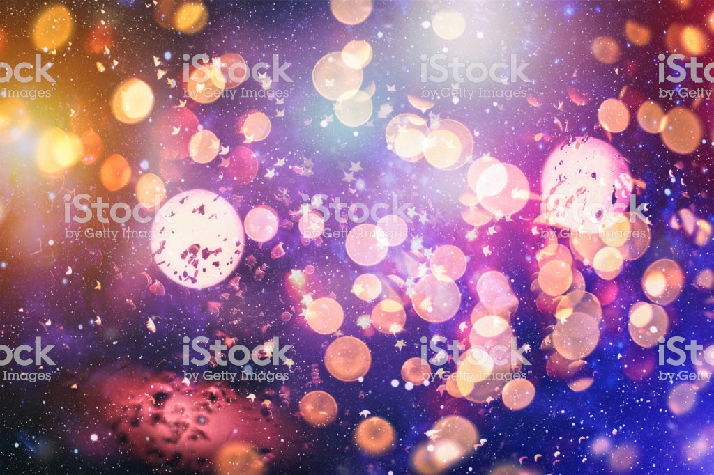Glittering Shine Bulbs Lights Backgroundblur Of Christmas