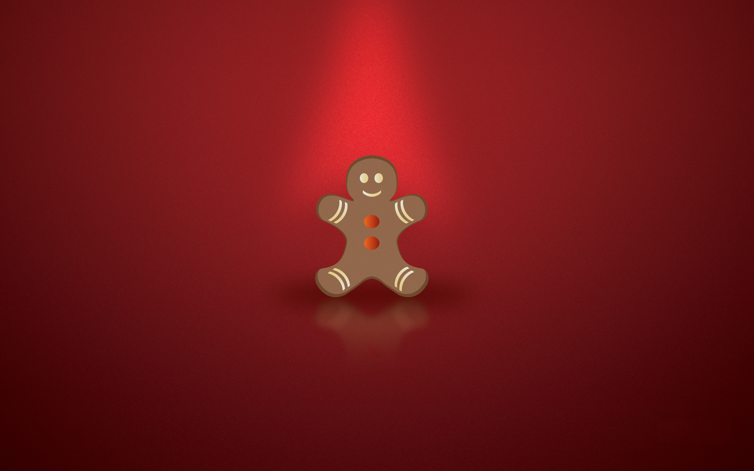 Year Christmas Red Background Gingerbread Man