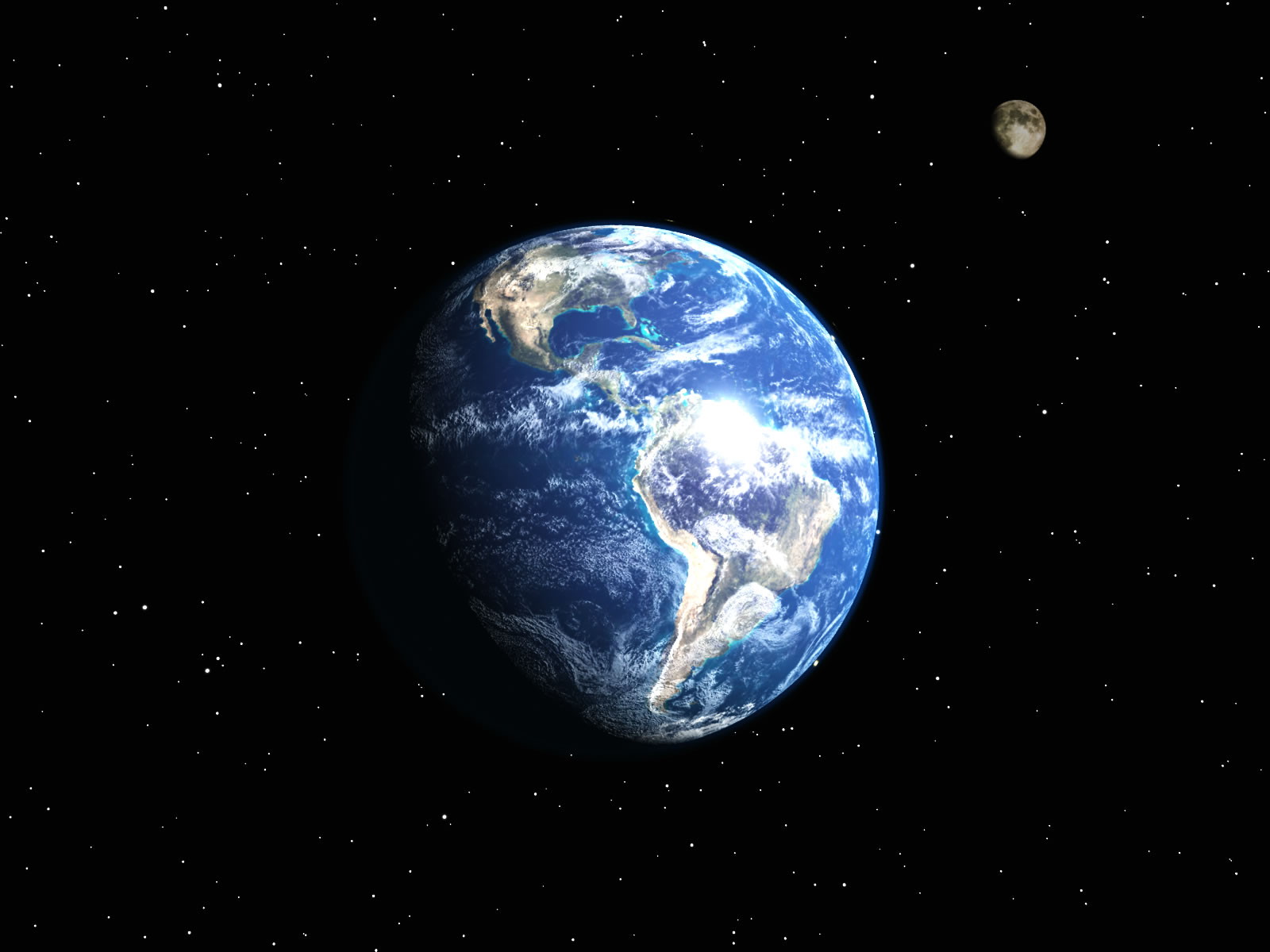 Cool Photos 3D Moon and Earth Wallpaper 1600x1200