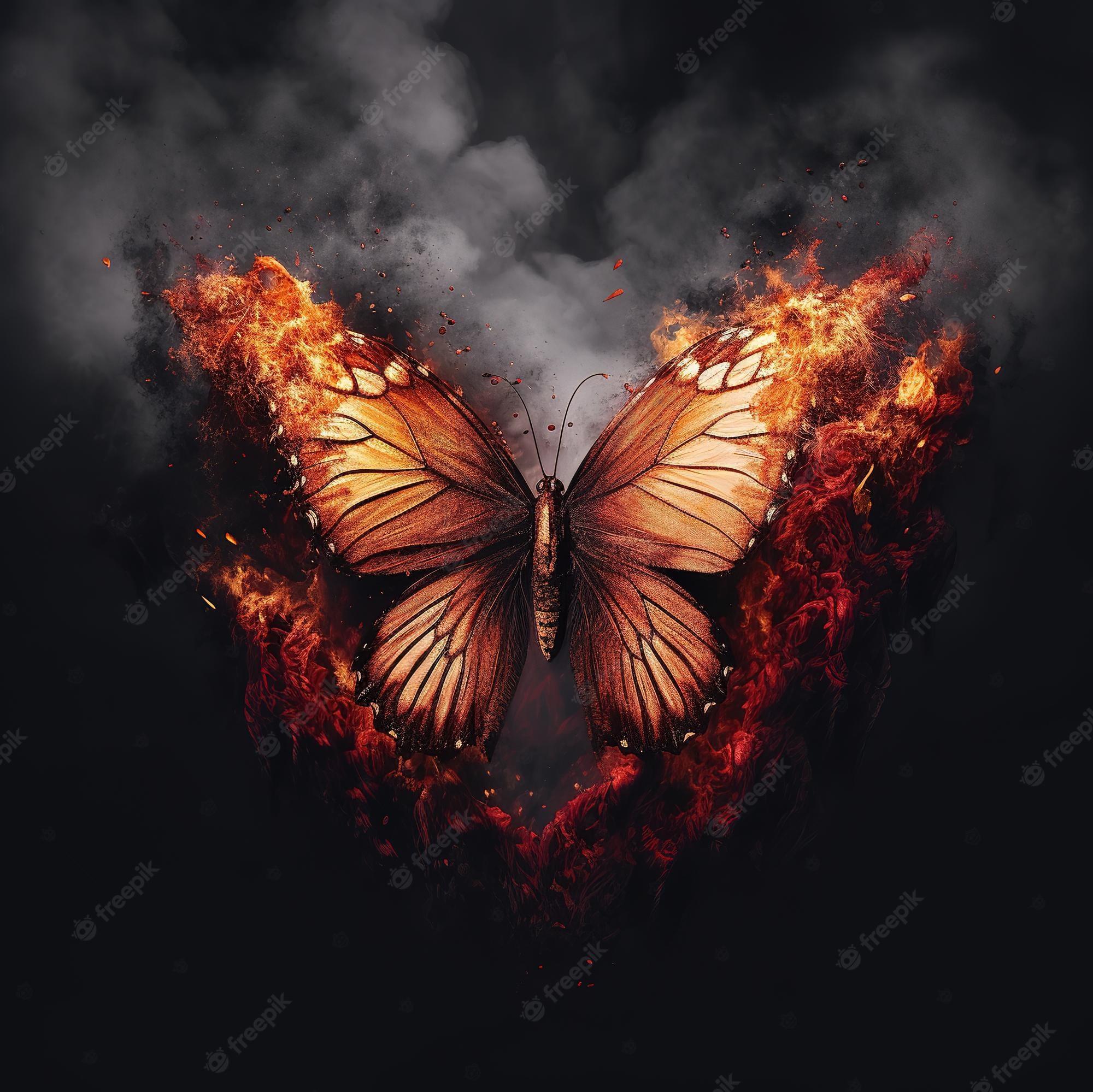 Premium Photo A Butterfly With The Word Fire On It