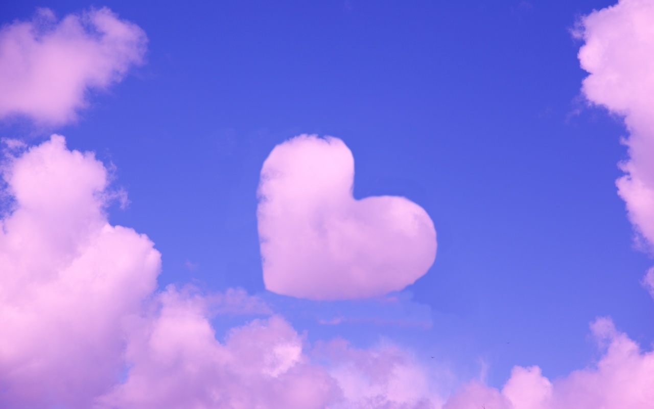 Pink Cotton Candy Heart Cloud Sky Wallpaper