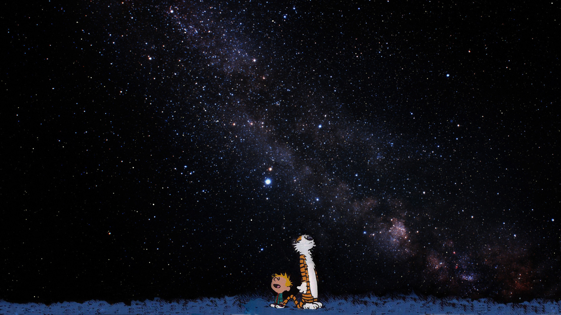 Calvin And Hobbes Stars Wallpaper