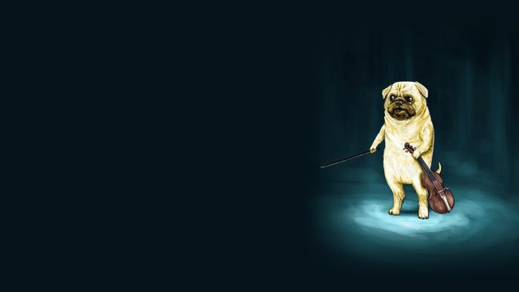 Wallpaper HD Pc Cool Items Violin And Pugs
