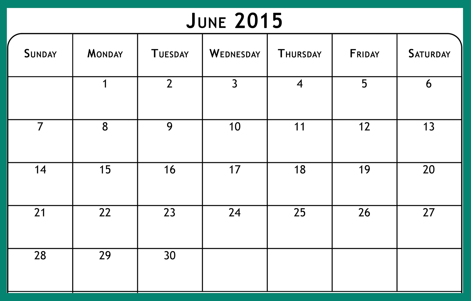 Desktop Wallpaper Calendar June