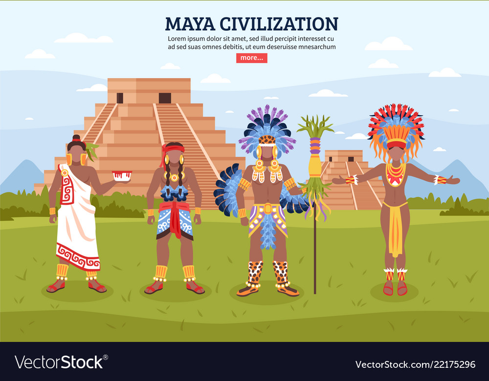 Maya Civilization Landscape Background Royalty Vector
