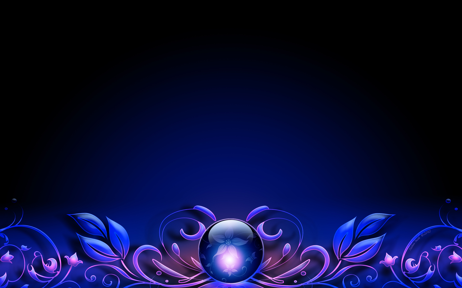 Crystal Ball Flowers Border Wallpapers HD