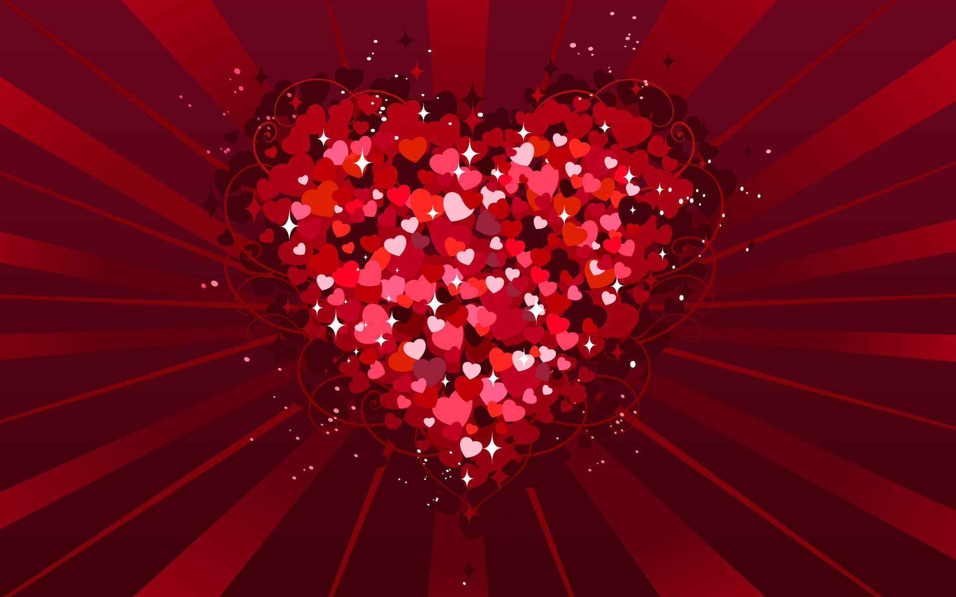 Red Heart Of Hearts Vector Illustration