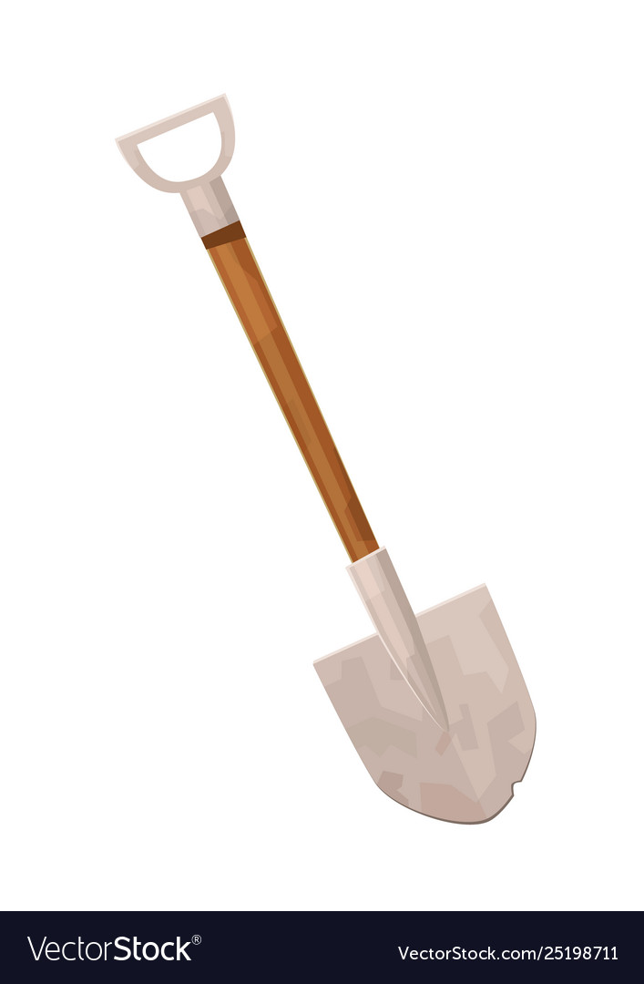 Cartoon Shovel Isolated On White Background For Vector Image