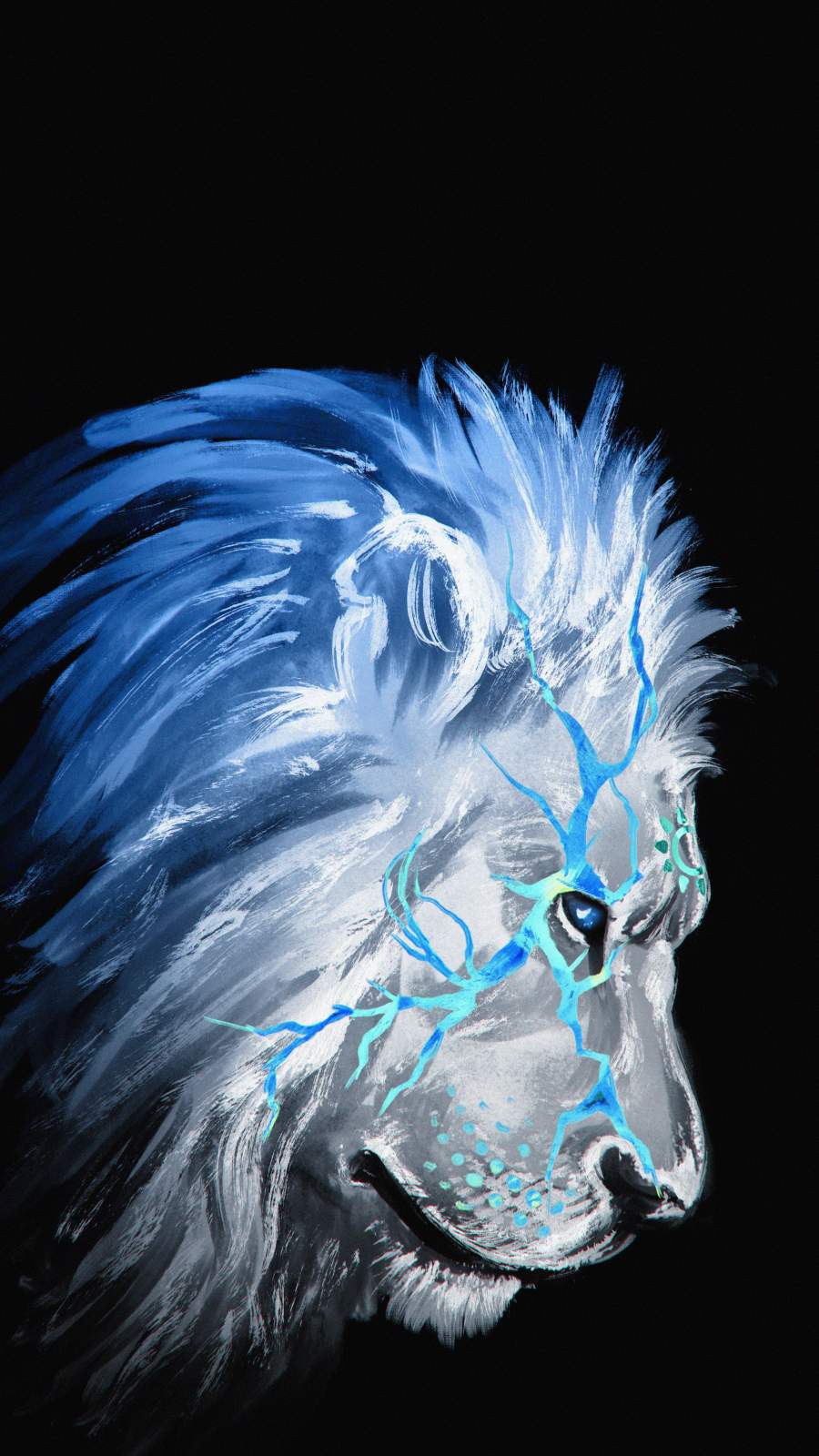 White Lion Art iPhone Wallpaper