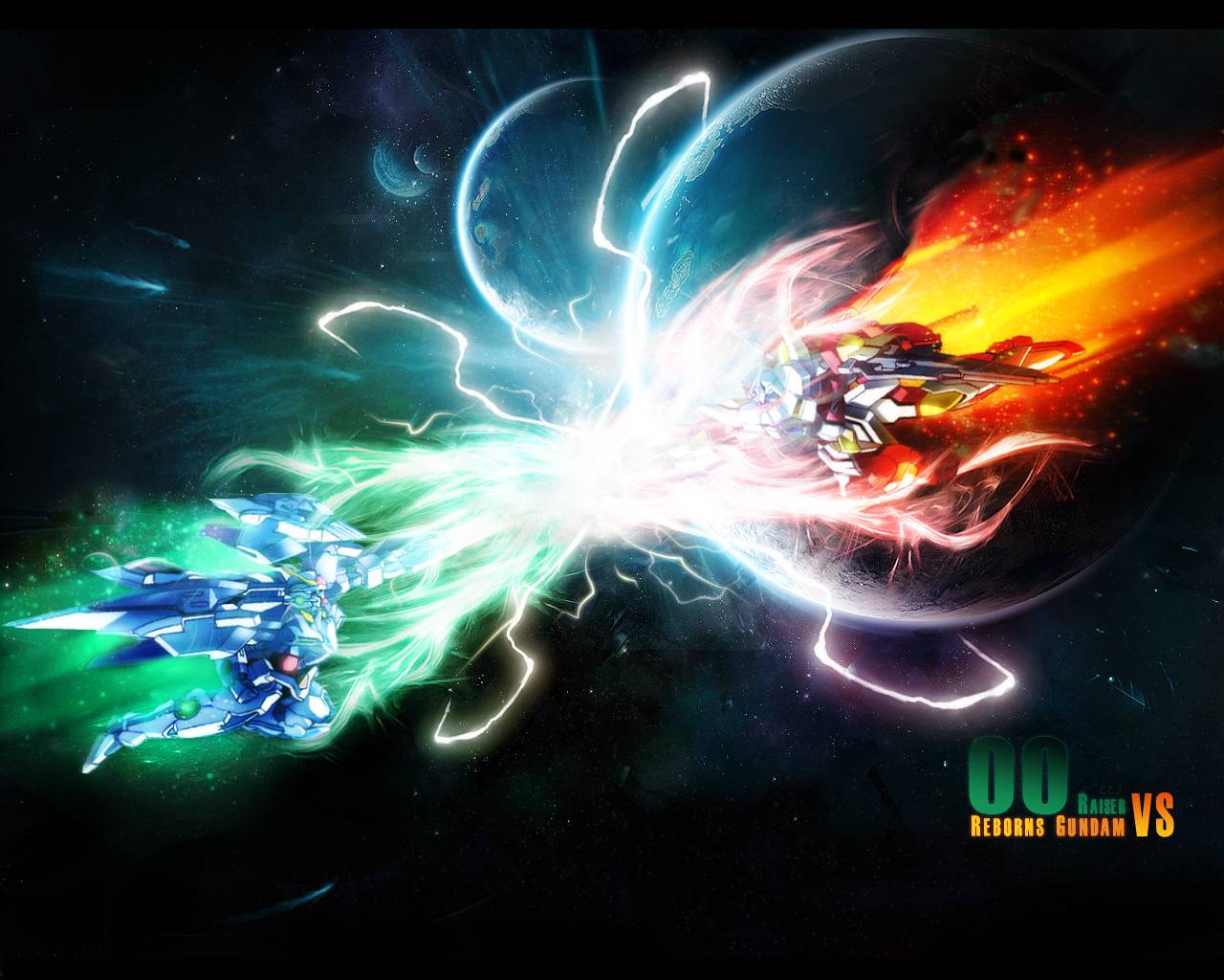 Double O Raiser Vs Reborns Gundam Wallpaper