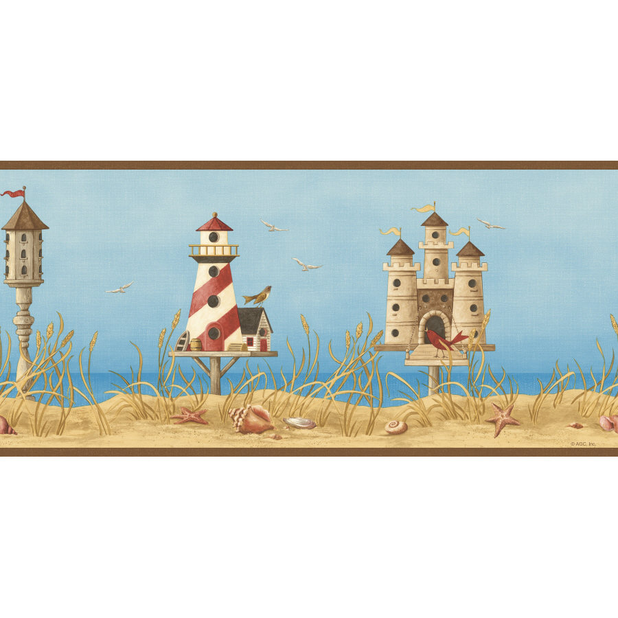 Lighthouse Wallpaper Border Grasscloth