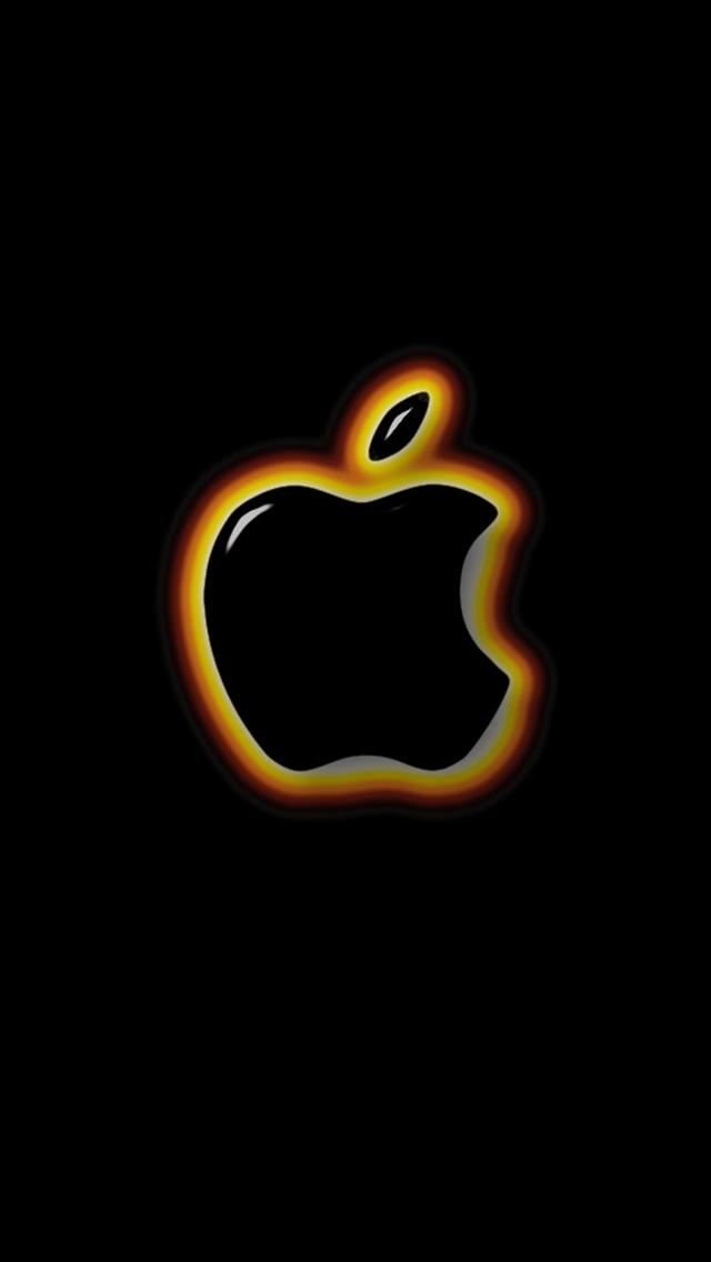Black Apple Logo iPhone Wallpaper S