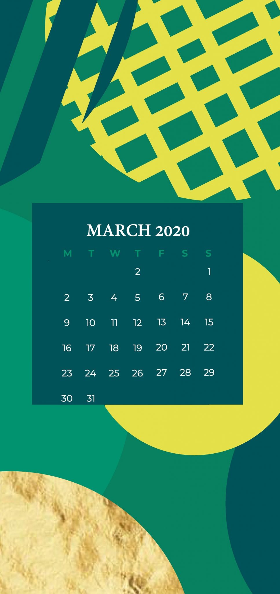 Free download iPhone March 2020 Calendar Wallpaper Calendar 2019